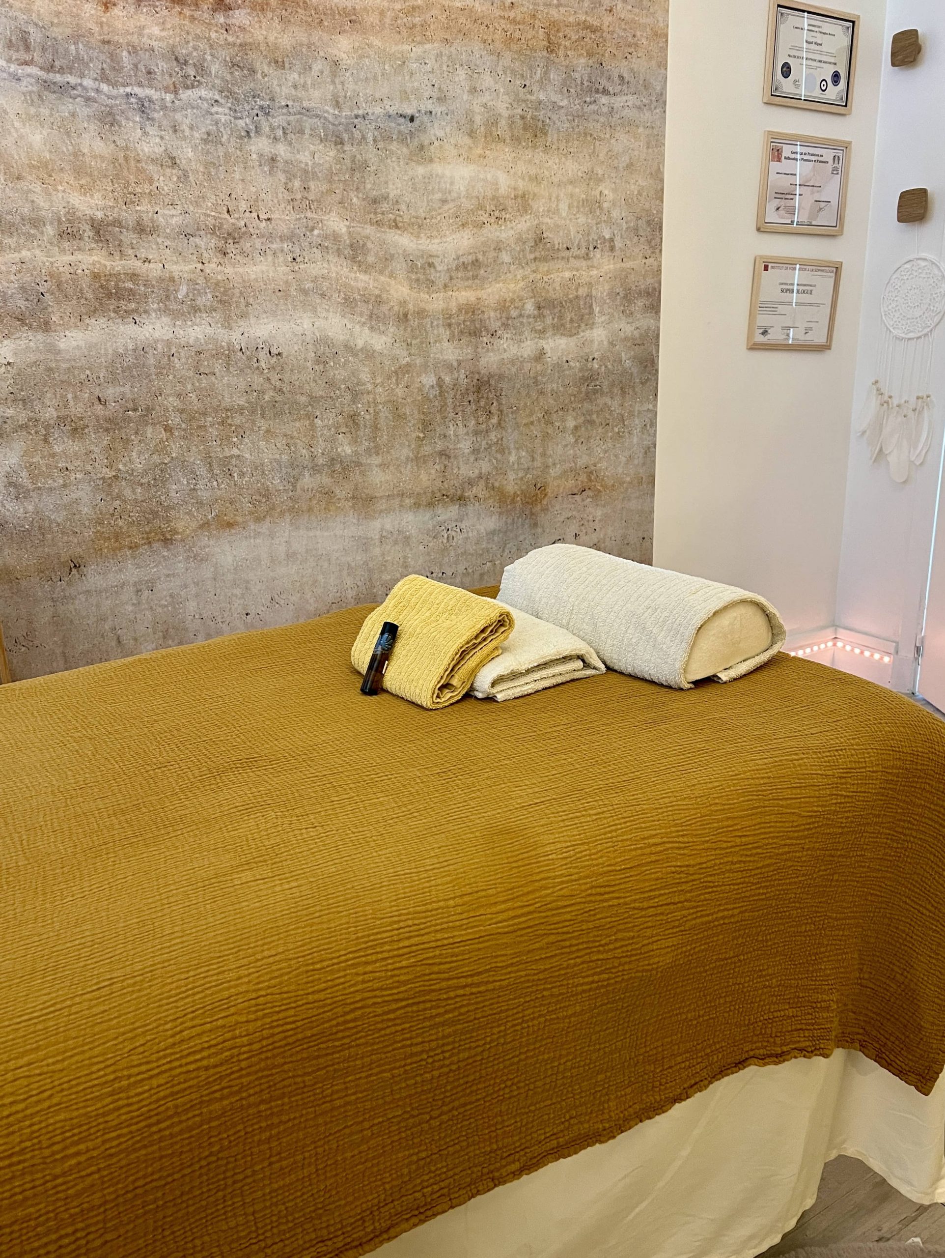 Ambiance de séance de réflexologie – cabinet bien-être Magali Miguel